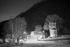 The 15th century church of Gleny at night